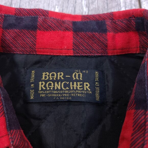 Bar-M Rancher Shacket Mens Large Buffalo Plaid Pearl Snap Western Chore Coat - Picture 5 of 5